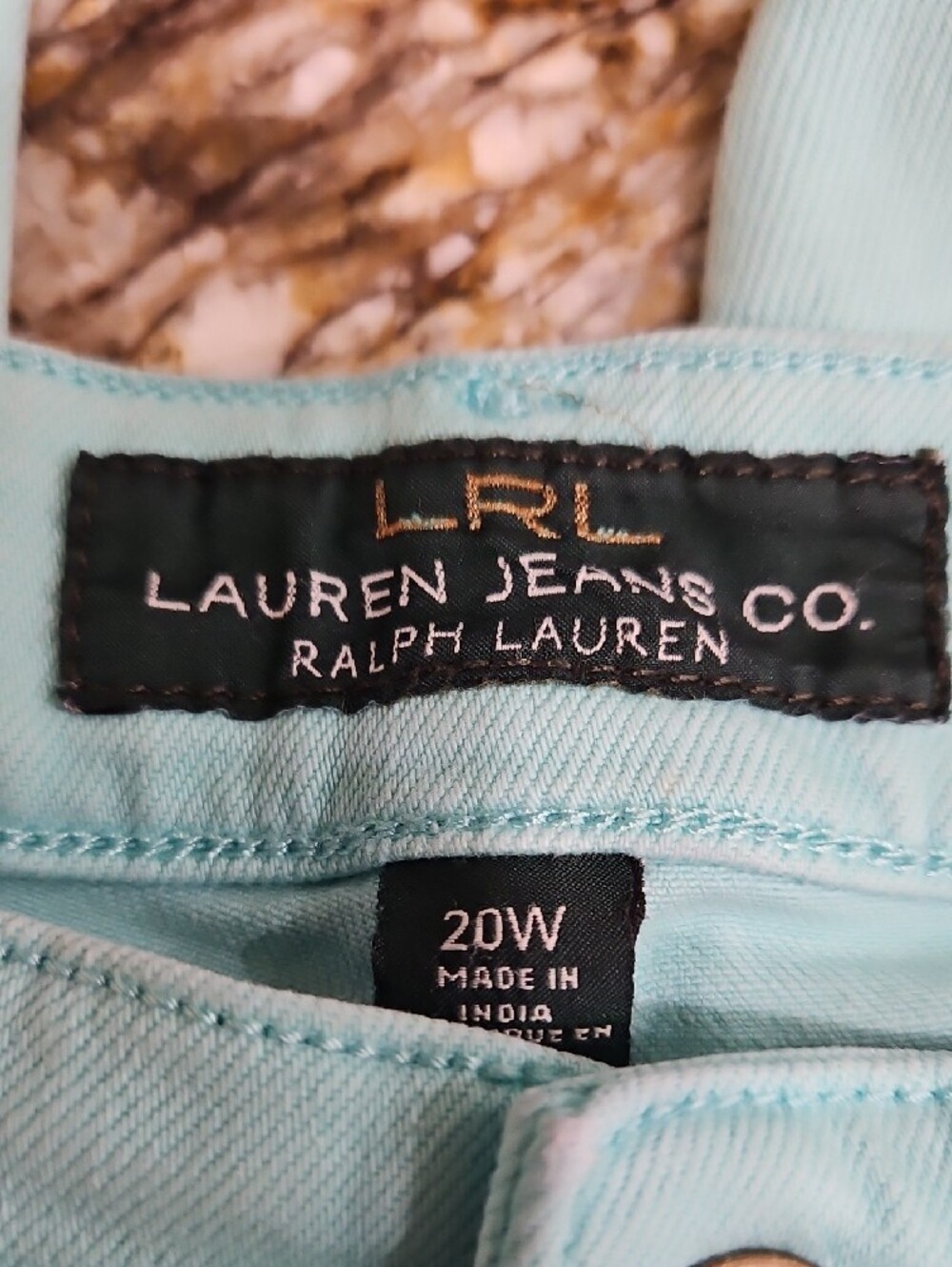 LRL Lauren Jean Co. Women's Aqua Jeans. Size 20W Inseam 28" Rise 10" - Picture 5 of 5
